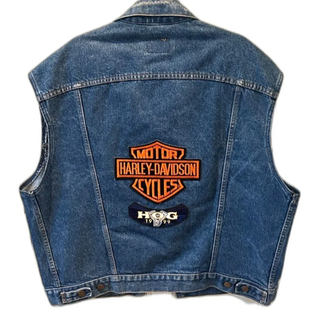 Levi's Vintage Harley Davidson Denim Vest - Size XL